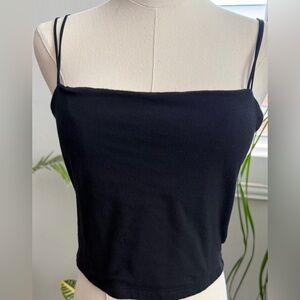 Arizona Jean Company Black Double-Strap Cropped Tank Top